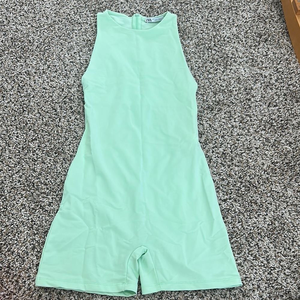 Zara Mint Green Sleeveless Romper